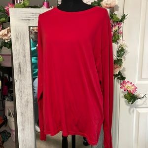 Men’s Red Long-sleeve Hanes Size Large T-shirt